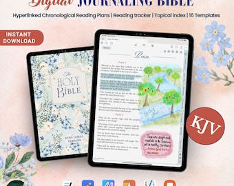 KJV Digital Journaling Bible | Reading Plan and Tracker | SOAP Study Method | Verse Mapping | Digital Bible Journal | Goodnotes | Devotional