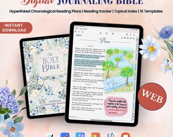 WEB Digital Journaling Bible (2020 text) | Reading Plan and Tracker | SOAP Study Method | Verse Mapping | Digital Bible Journal | Goodnotes