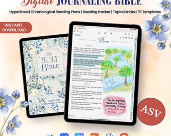 ASV Digital Journaling Bible | Reading Plan and Tracker | SOAP Study Method | Verse Mapping | Digital Bible Journal | Goodnotes | Notability