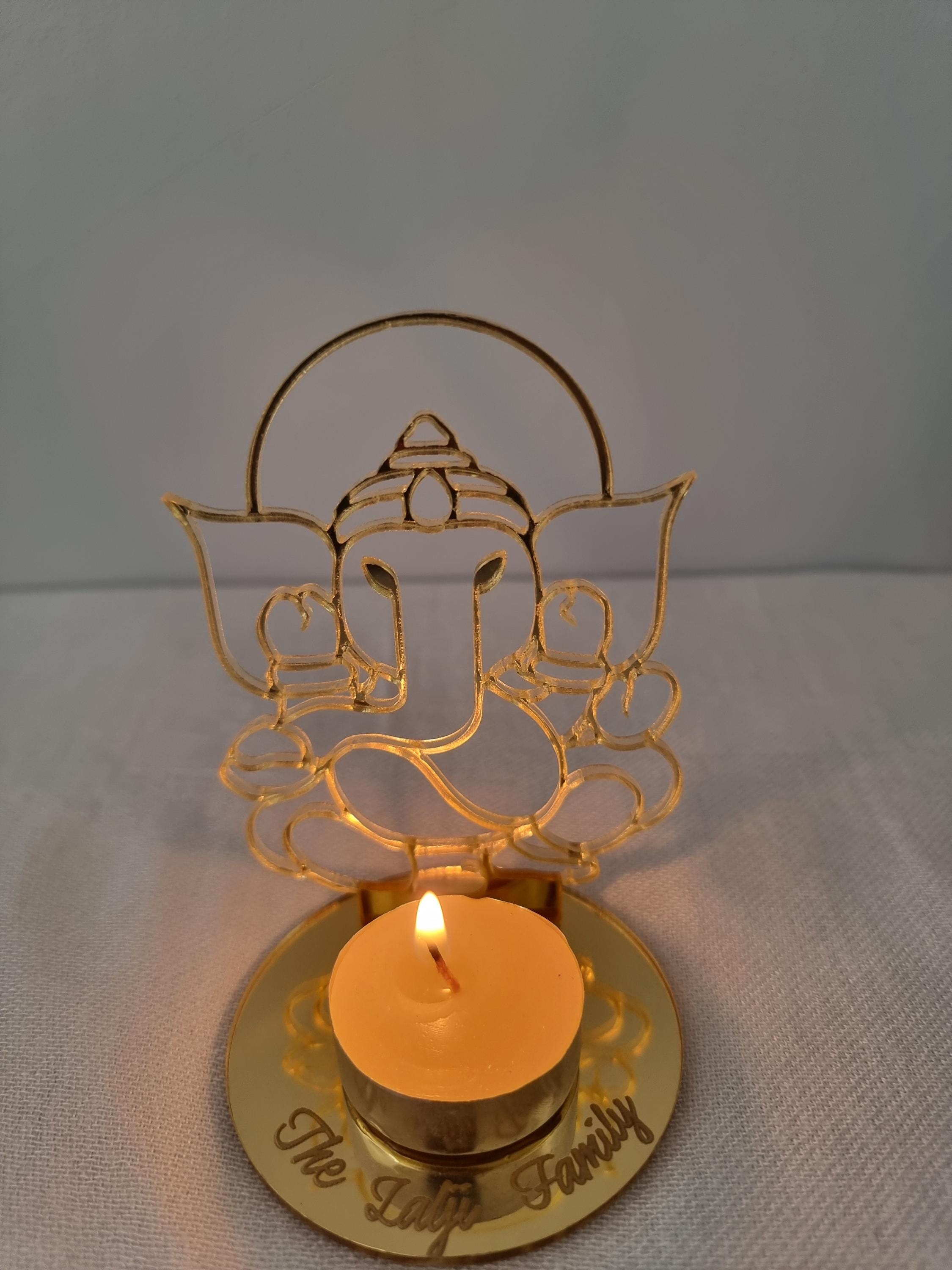ガネーシャキャンドルホルダー（鏡面アクリル製） - Etsy 日本