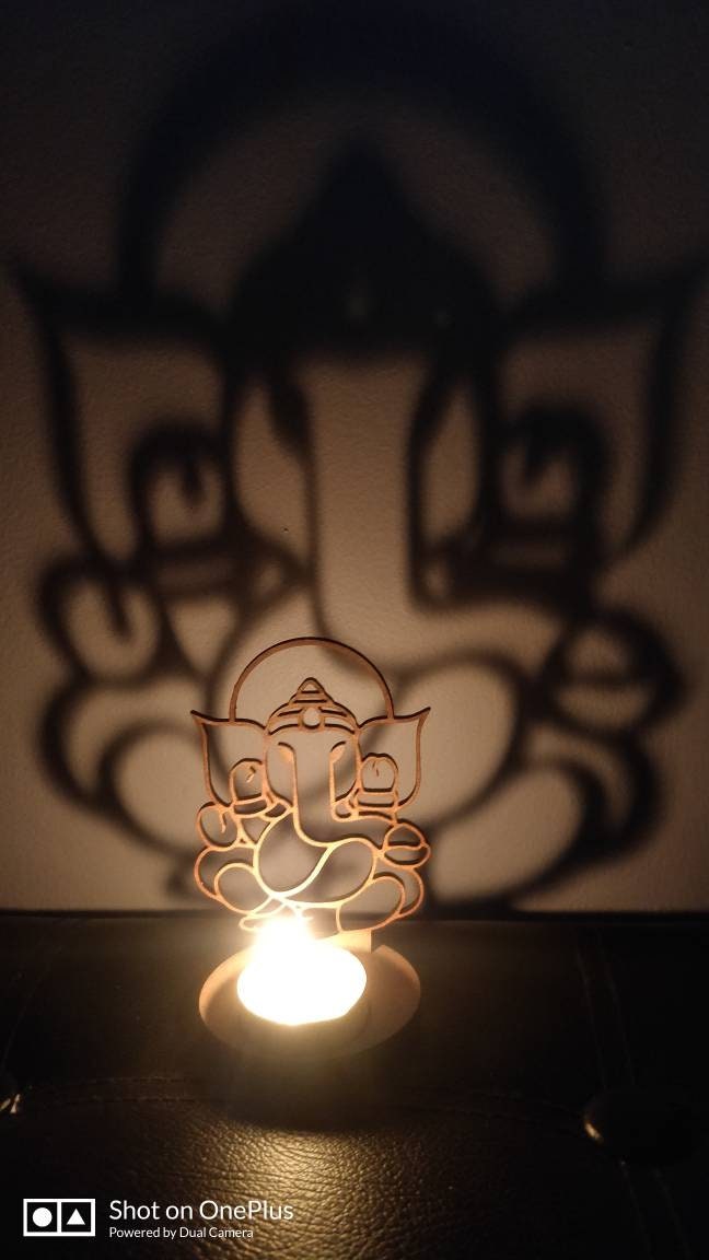Ganesh Tea Light Candle Holder Etsy
