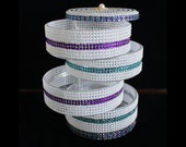 Rhinestone Bling Pearl Acrylic Makeup Organizer Jewelry Holder Swing Cylinder Tiered Caddy