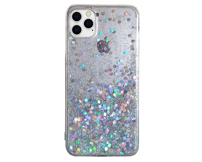 Holographic Hologram Silver Glitter Samsung Galaxy S5/S6/S7/S8/S9/S10/S20/S21/S22 Note 9/Note 10/ Note 20 J3/J7 A20/30  TPU Phone Cases 