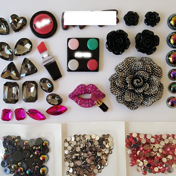 DIY 3D Rhinestones Cabochons Cosmetic  Cell Phone Case Deco Kit