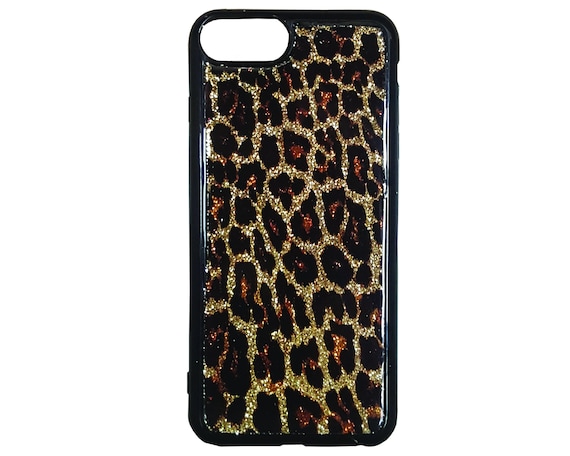 Vær opmærksom på kant Whirlpool Animal Leopard Cheetah Gold Glitter TPU Rubber Cell Phone Case - Etsy