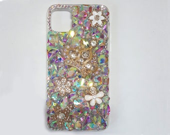 Rhinestone Crystal Glass Bling 3D Deco Customized Flower Crown Handmade iPhone  6/7/8/ Plus X/Xs Xr XMax 11/12/13/14/15 Pro Max Phone Case