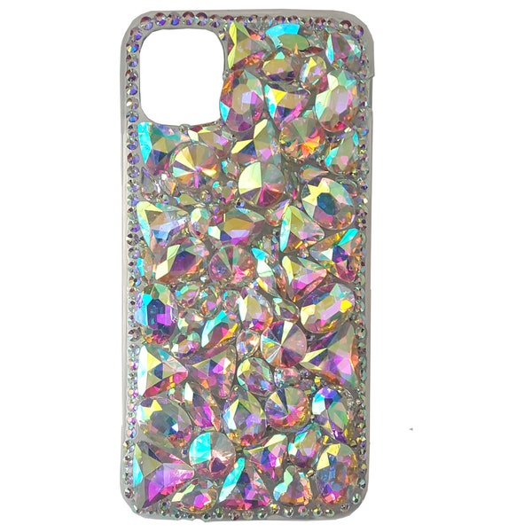 Rhinestone Crystal Glass  Bling 3D Deco  Customized  Handmade iPhone 6/7/8/ Plus X/Xs Xr XMax 11/12/13/14/15 Pro Max Phone Case