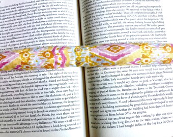 Lavender Scented Book Weight, Pink & Yellow Cotton Fabric, Book Page Holder