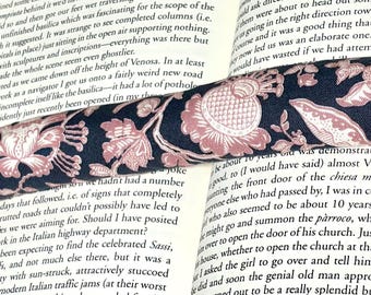 Floral Bookworm: Navy and pink, Floral Print Book Weight, Page Holder