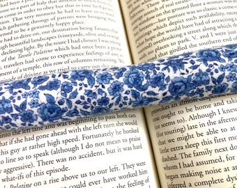 Blue Floral Bookworm: Lavender Scented Cotton Book Weight