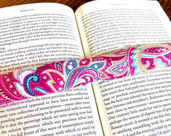 Lavender Scented Book Weight: Pink Paisley Cotton Page Holder