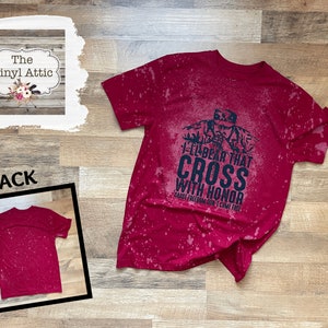 I&#39;ll Bear That Cross With Honor Cause Freedom Don&#39;t Come Free Tee (Size M), Tshirt, Bleached Tee, Patriot, Veteran, America, USA
