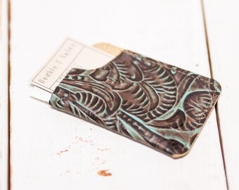 brown leather business card holder for purse, entrepreneur gift, ID wallet for women, high school graduation gift for her credit card holder