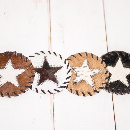 Cowhide Coasters Country Wedding Favors Unique Wedding Gift Etsy
