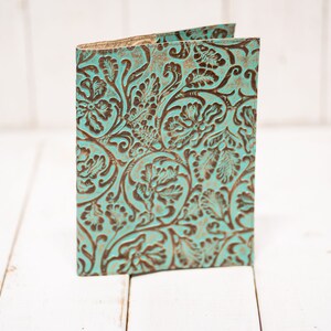 turquoise leather notebook cover, high school graduation gift for girls, refillable journal cover, 3rd anniversary leather gift, writing
