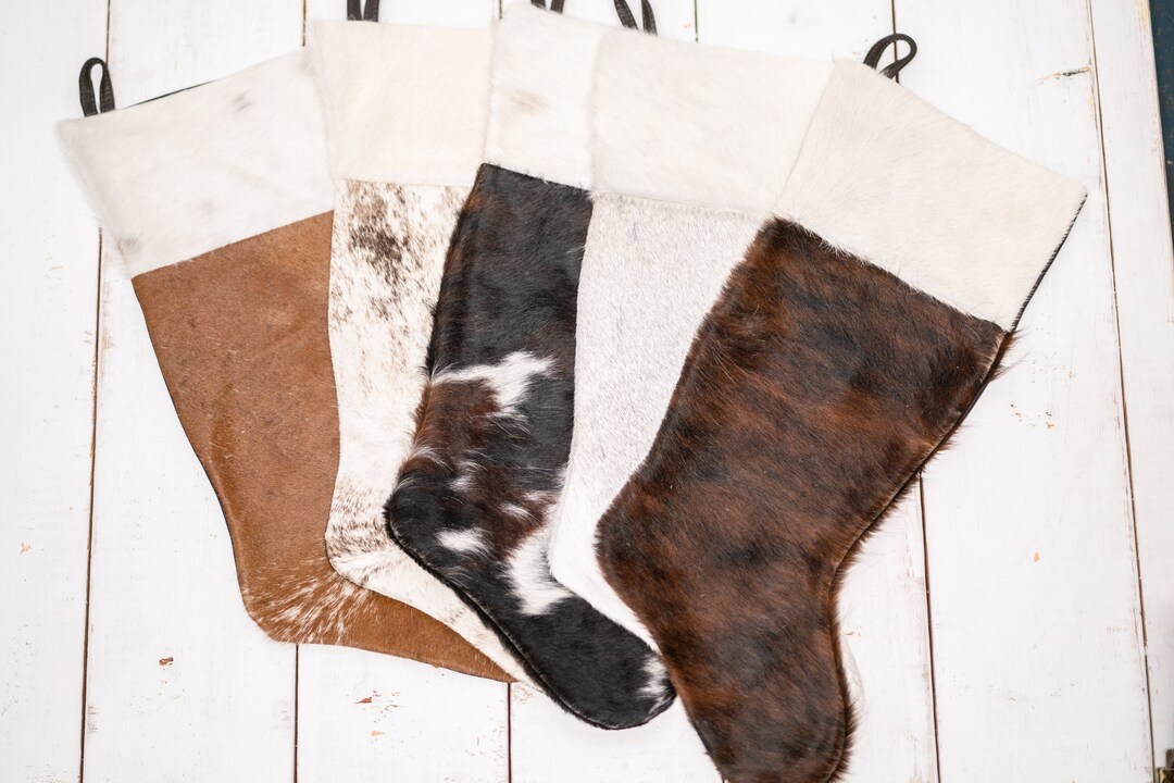 Cowhide Stocking Genuine Leather Christmas Stockings for Men - Etsy