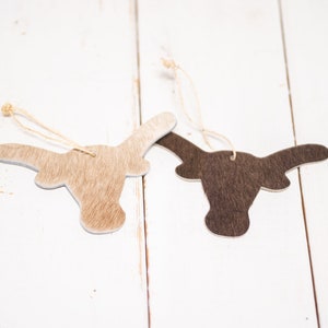 longhorn ornament handmade, cowboy baby shower favors, rustic Christmas ornaments, stocking stuffers for adults, Christmas gifts for Dad