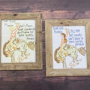 Barn wood framed cowboy picture, cowboy bathroom picture, cowboy nursery decor, western bathroom accessory, rustic home decor, cowboy bath