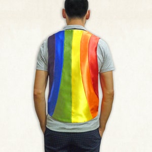 LGBT Gay rainbow pride flag vest shirt outfit clothing, Drag queen outfit, rainbow pride parade vest shirt, LGBT Gay gift Drag queen costume image 1