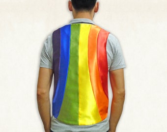 LGBT Gay rainbow pride flag vest shirt outfit clothing, Drag queen outfit, rainbow pride parade vest shirt, LGBT Gay gift Drag queen costume