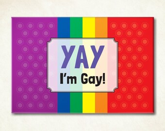 Gay pride flag magnet. LGBTQ coming out of the closet gift