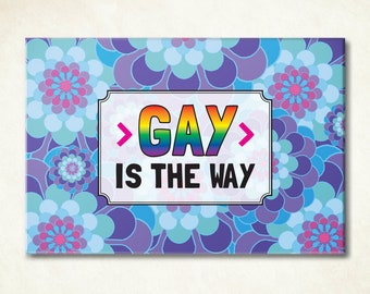 Gay pride flag magnet