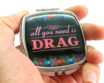 Compact makeup mirror for drag queen or LGBTQ. Perfect accessory gift for any Rupaul's drag race fan!