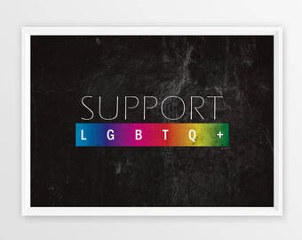 LGBT equality support quote gay pride flag couples gift queer lesbian transgender bisexual lgbtq inspirational poster wall art rainbow pride