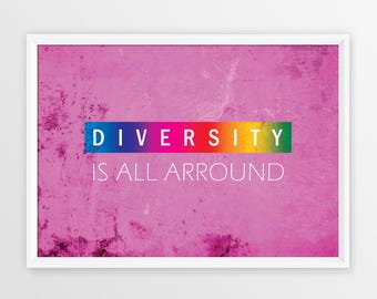 Equality, Support LGBT Gay Bi Transgender Lesbian pride, LGBT inspiration digital printable quote gift wall decor, Be yourself, Be different