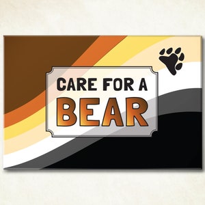 Gay bear pride flag magnet. Coming out gift for LGBTQ