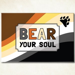 Gay bear pride flag magnet. Coming out gift for LGBTQ
