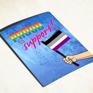 LGBTQ trots Ace vlag kaart. Aseksueel (man of vrouw) die uit de kaart van de kaststeun komt