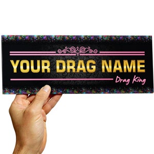 Plaque nominative Drag personnalisée pour la reine ou le roi Queen