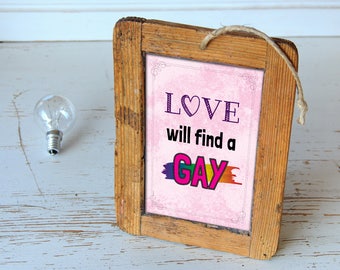 Gay pride citation affiche mur décor art gay couples amour cadeau pour les hommes gais lgbt pride drapeau inspiration citation drôles dires soutenir la motivation