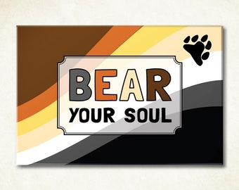 Gay bear pride flag magnet. Coming out gift for LGBTQ