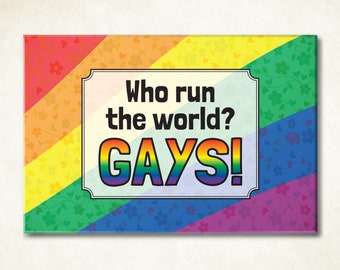 Aimant drapeau de la fierté gaie LGBTQ. Un cadeau original pour lesbienne, gay ou queer