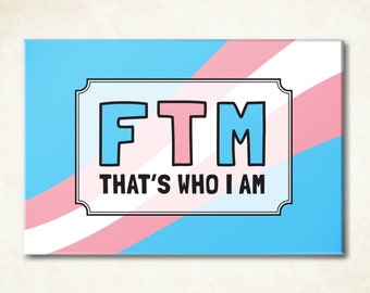 FTM trans pride flag magnet. Gift for transgender man