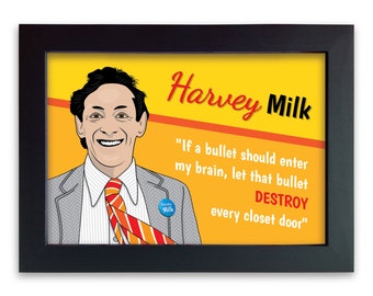 LGBTQ artwork of famous gay man who fought for gay rights: Harvey Milk