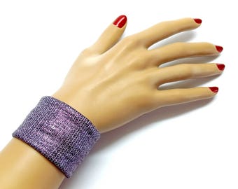 Fashion Purple wrist choker fabric cuff prom bracelet under 10 Drag queen jewelry accessories outfit gay pride gift for her elegant bracelet