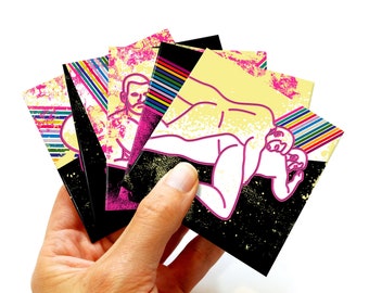 LGBTQ hot gay bear 5 coasters set