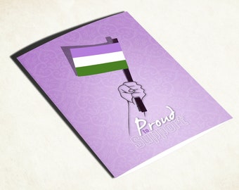 Genderqueer pride flag card for coming out of the closet. Be yourself!