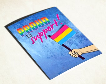 Pansexual (pan) pride flag card