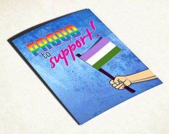 Genderqueer pride flag card