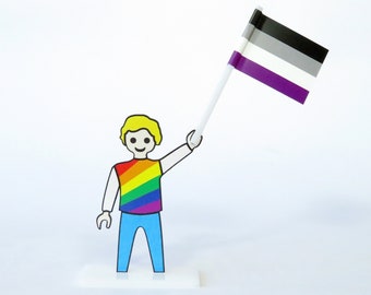 LGBTQ ace pride drapeau figurine gay. Cadeau asexué, ou sortant de l’accessoire de soutien placard