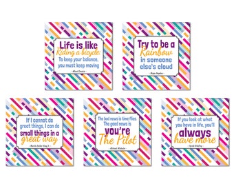 Sous-verres avec citations inspirantes - lot de 5