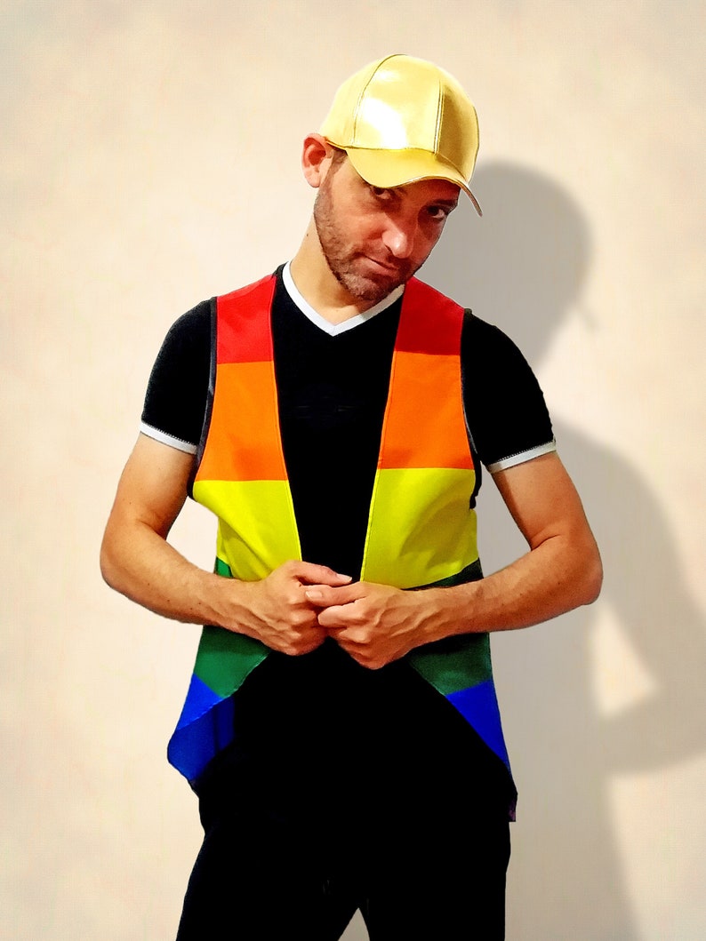 LGBTQ gay rainbow pride flag vest shirt. Perfect outfit gift for lesbian, queer, drag queen or king image 8