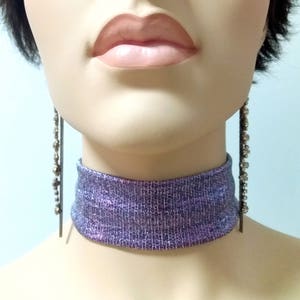 LGBT Drag queen jewelry outfit costumes accessories gift purple fashion neck choker collar necklace and bracelet set LGBT gay prom necklace image 2