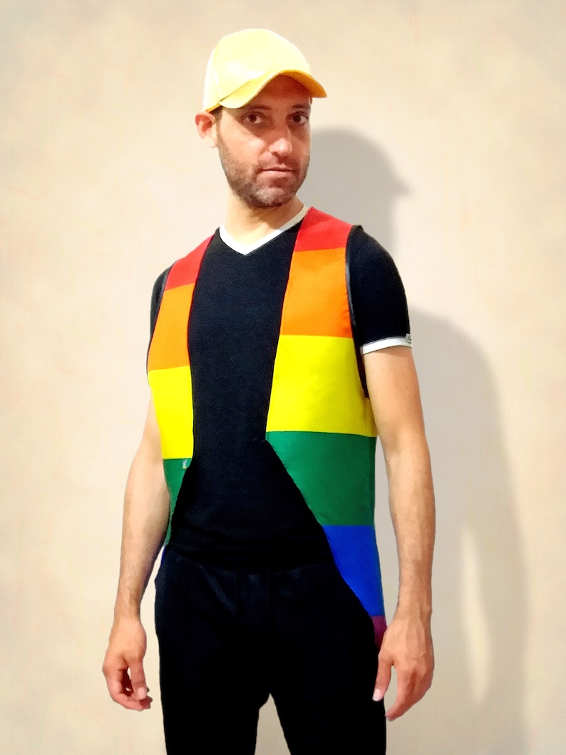 LGBTQ gay rainbow pride flag vest shirt. Perfect outfit gift for lesbian, queer, drag queen or king image 4