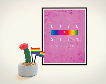 Egalité, Soutien LGBT Gay Bi Transgenre Fierté lesbienne, LGBT inspiration numérique imprimable citation cadeau mur décor, Soyez vous-même, Soyez différent