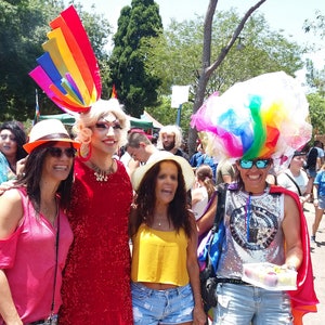 Rainbow headpiece fascinator for gay parades image 6